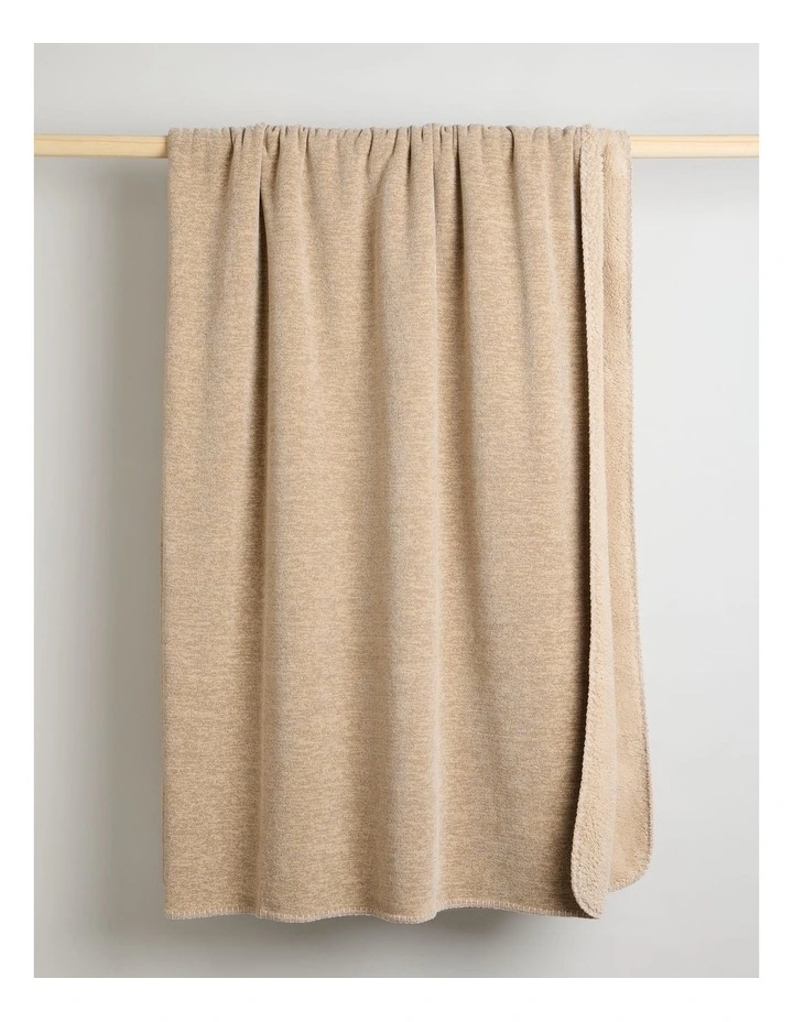 Chenille Sherpa Blanket in Natural image 3