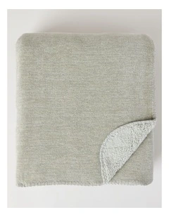 Chenille Sherpa Blanket in Grey