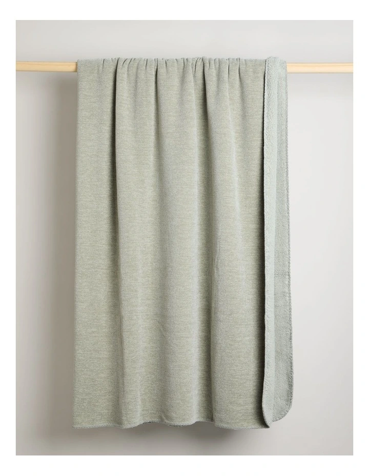 Chenille Sherpa Blanket in Grey image 3