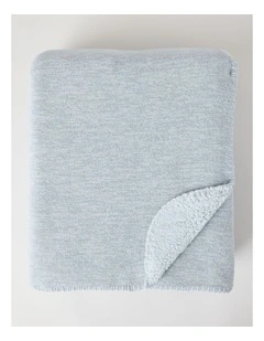 Chenille Sherpa Blanket in Blue