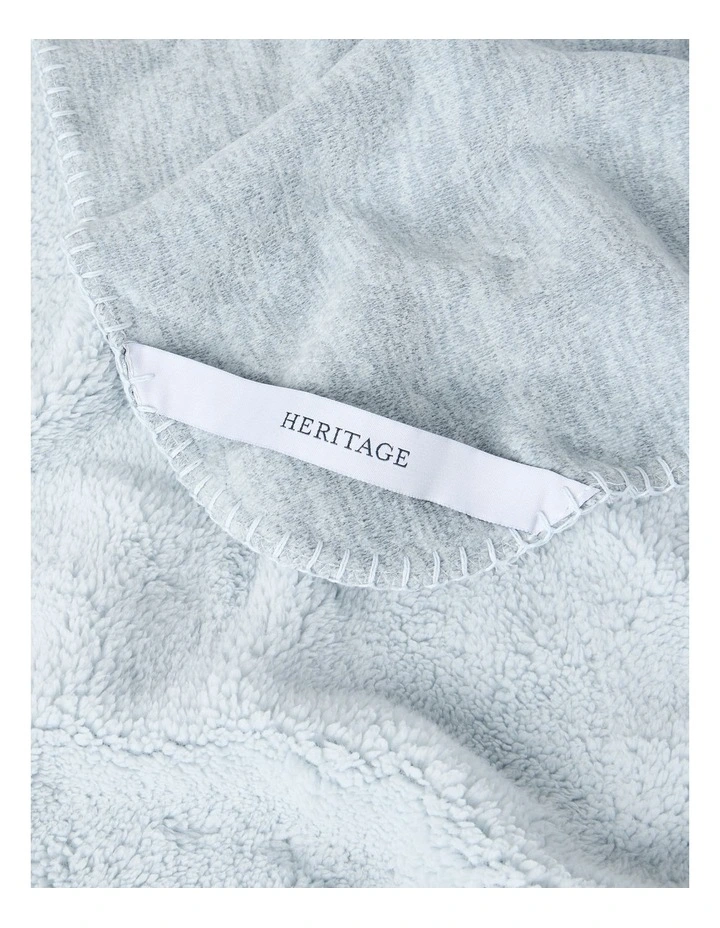 Chenille Sherpa Blanket in Blue image 3