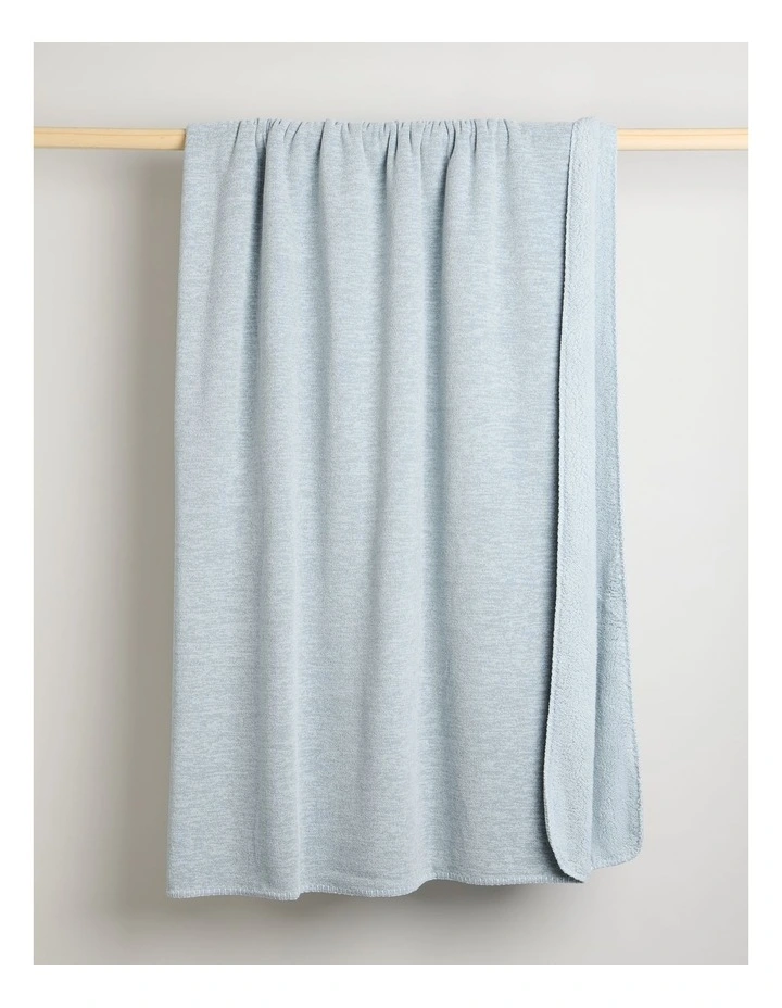 Chenille Sherpa Blanket in Blue image 4