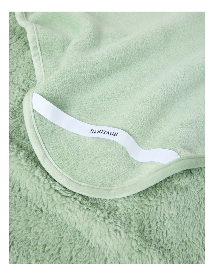 Reversible Sherpa Blanket in Sage image 4