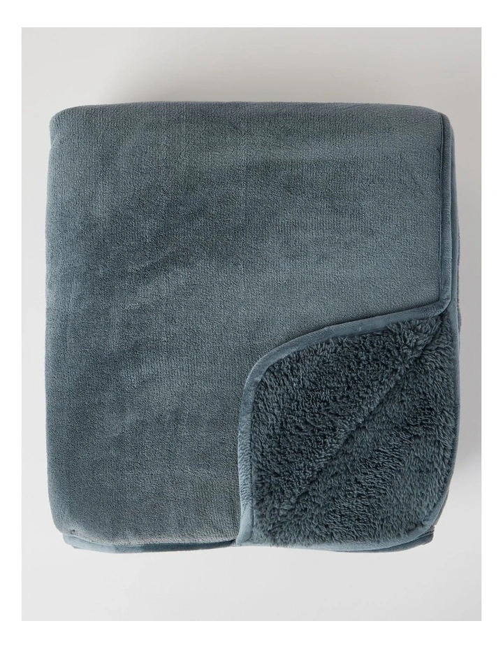 Reversible Sherpa Blanket in Charcoal image 1