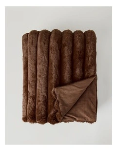 Chunky Rib Blanket in Brown