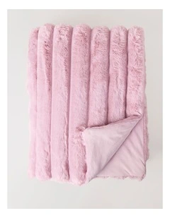 Chunky Rib Blanket in Pink