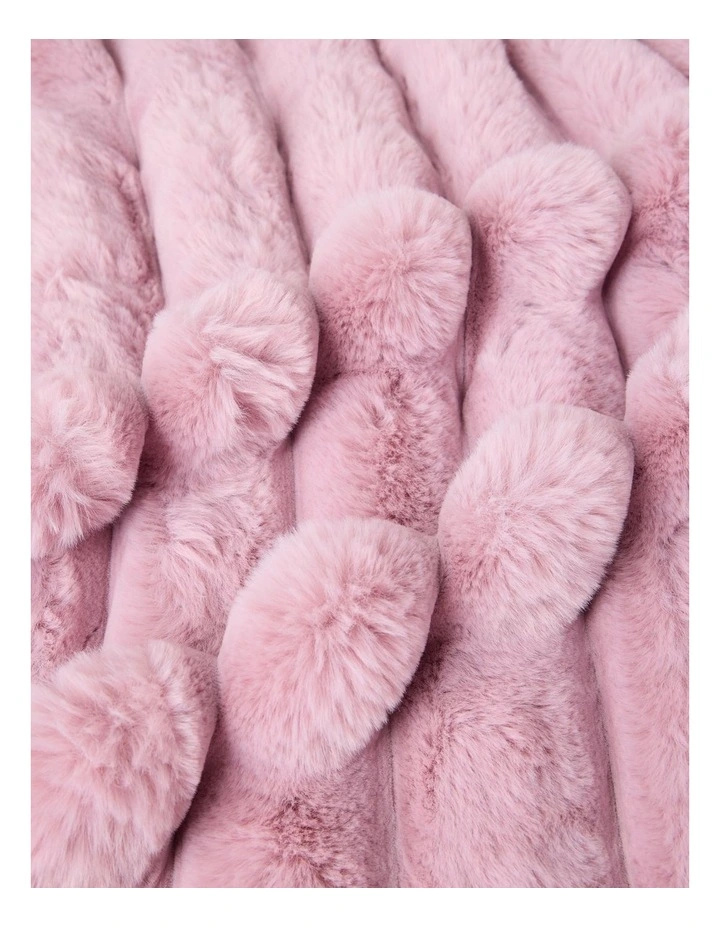 Chunky Rib Blanket in Pink image 2