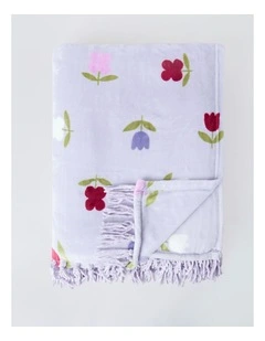 Chenille Blanket in Purple Multi