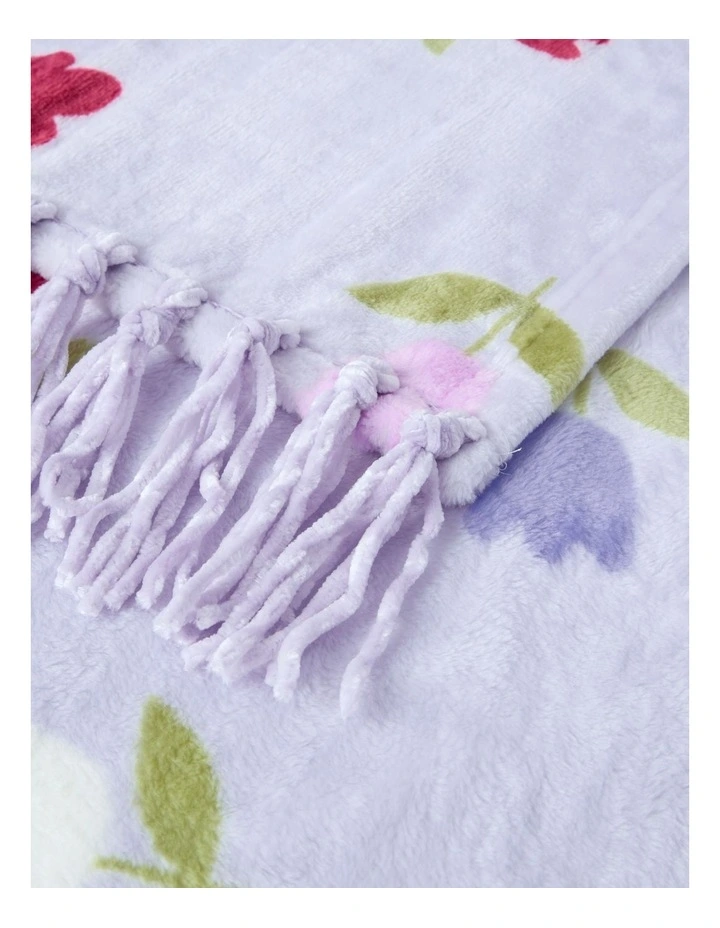 Chenille Blanket in Purple Multi image 2