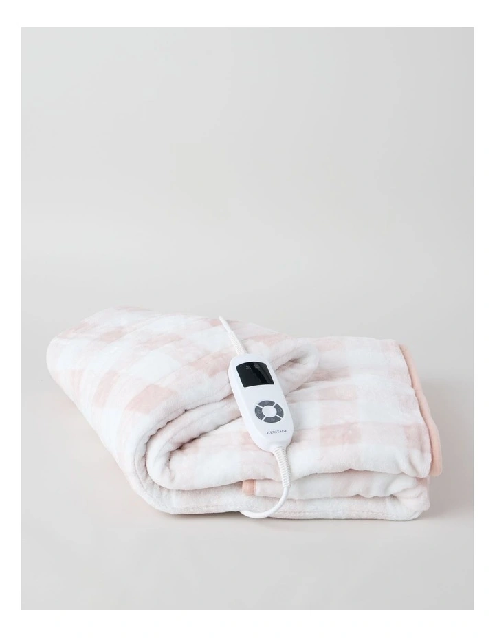Check Heated Throw in Pink image 1