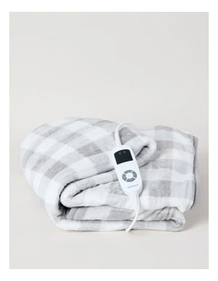 Heated Throw in Charcoal Check