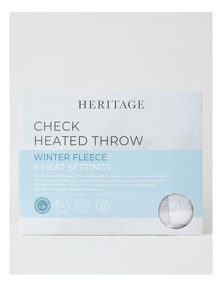 Heated Throw in Charcoal Check image 2