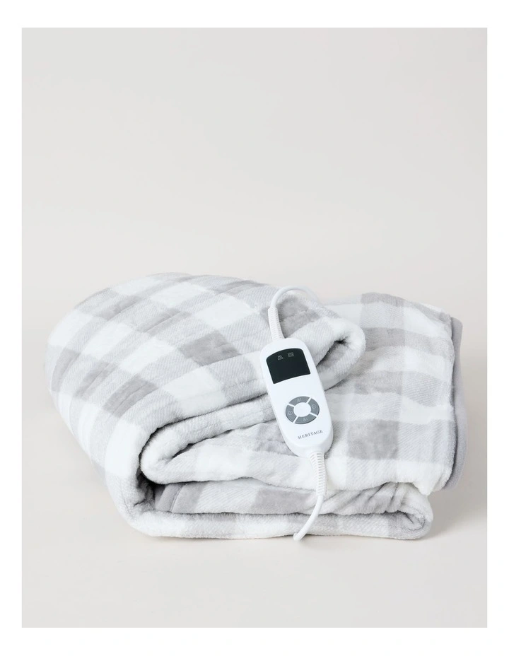 Heated Throw in Charcoal Check image 2