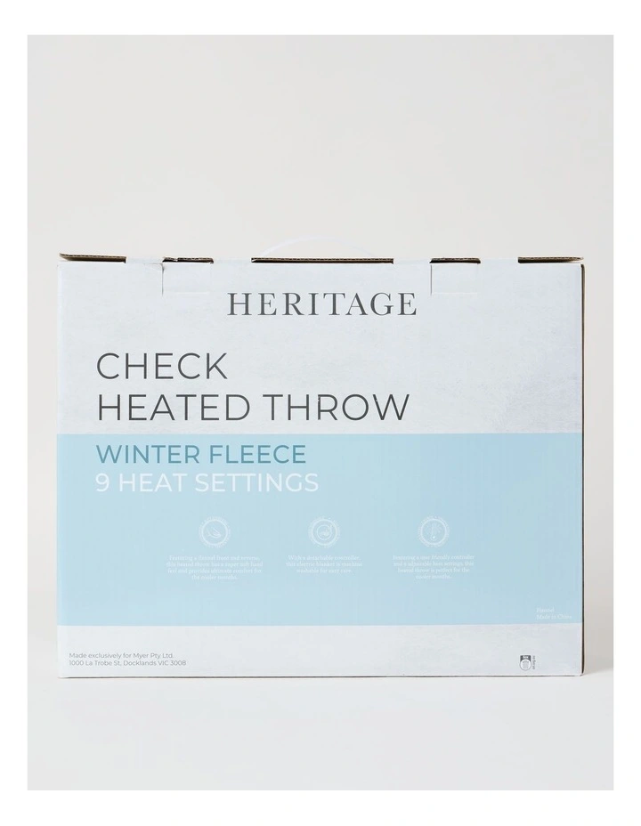 Heated Throw in Charcoal Check image 6