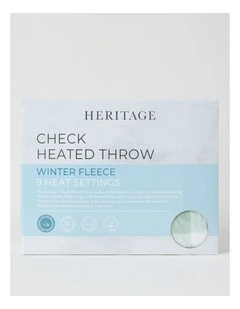 Heated Throw in Sage Check