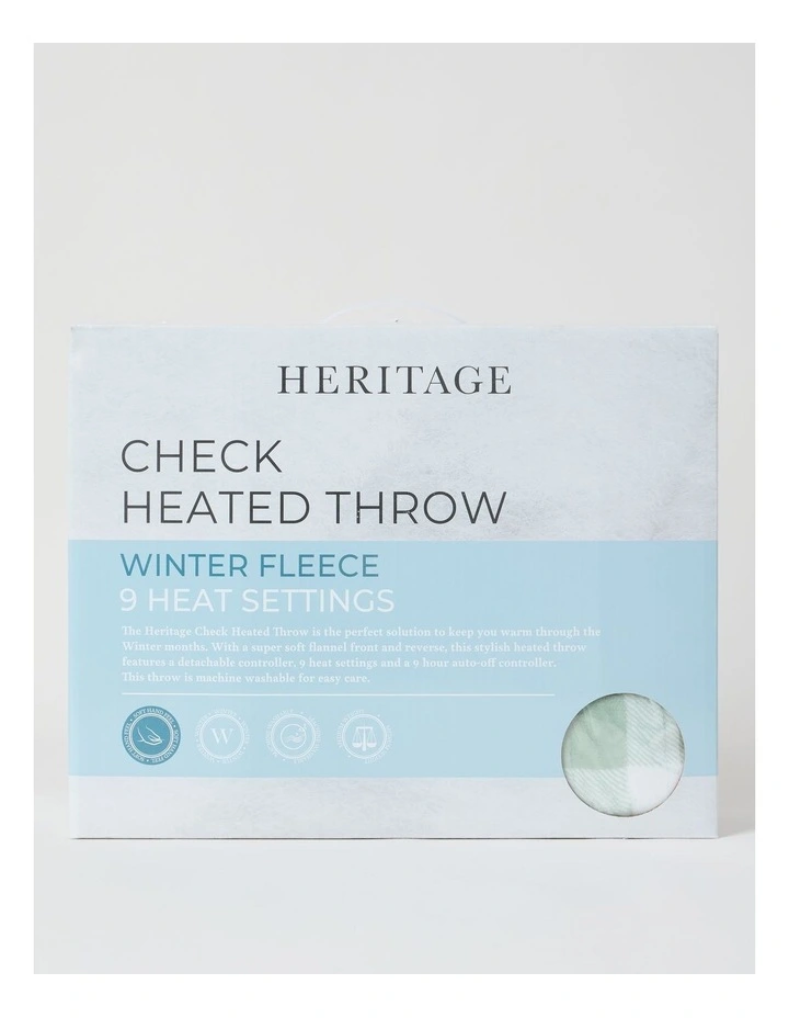 Heated Throw in Sage Check image 2