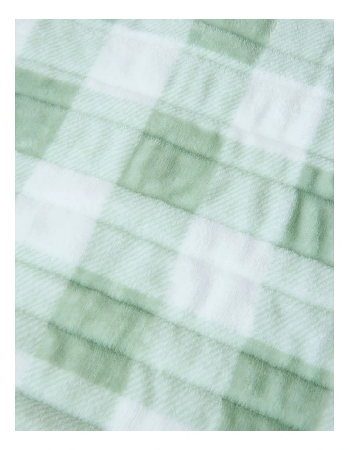 Heated Throw in Sage Check image 3