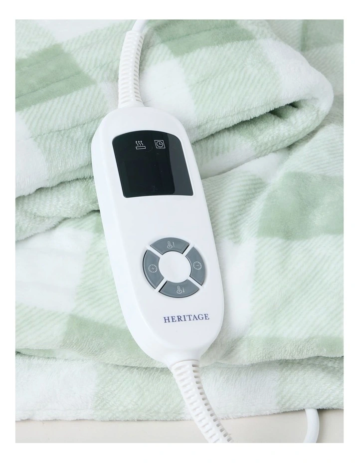 Heated Throw in Sage Check image 5