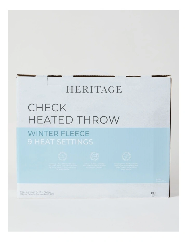 Heated Throw in Sage Check image 6