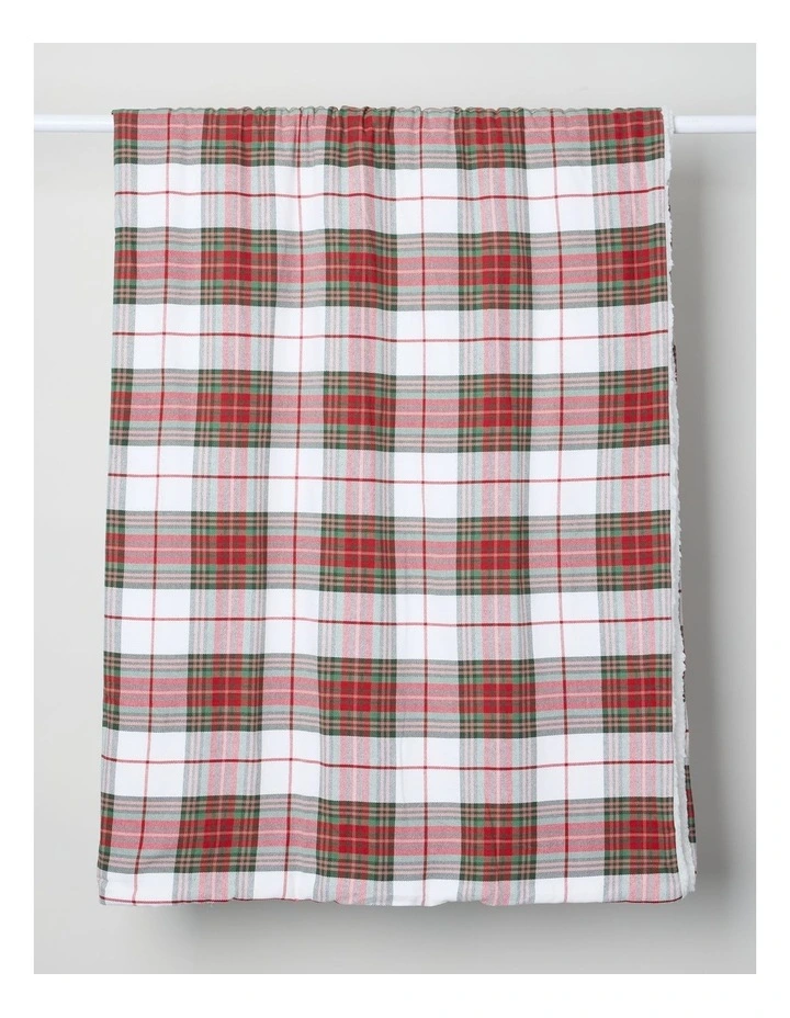 Christmas Blanket in White Tartan image 1
