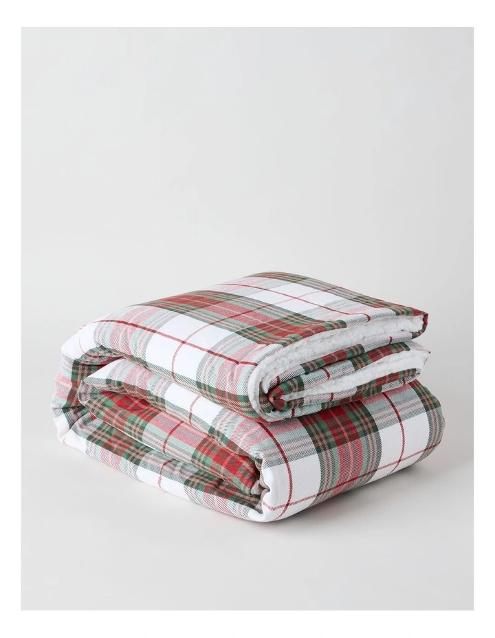 Christmas Blanket in White Tartan image 2