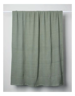 Summer Waffle Blanket in Agave Green
