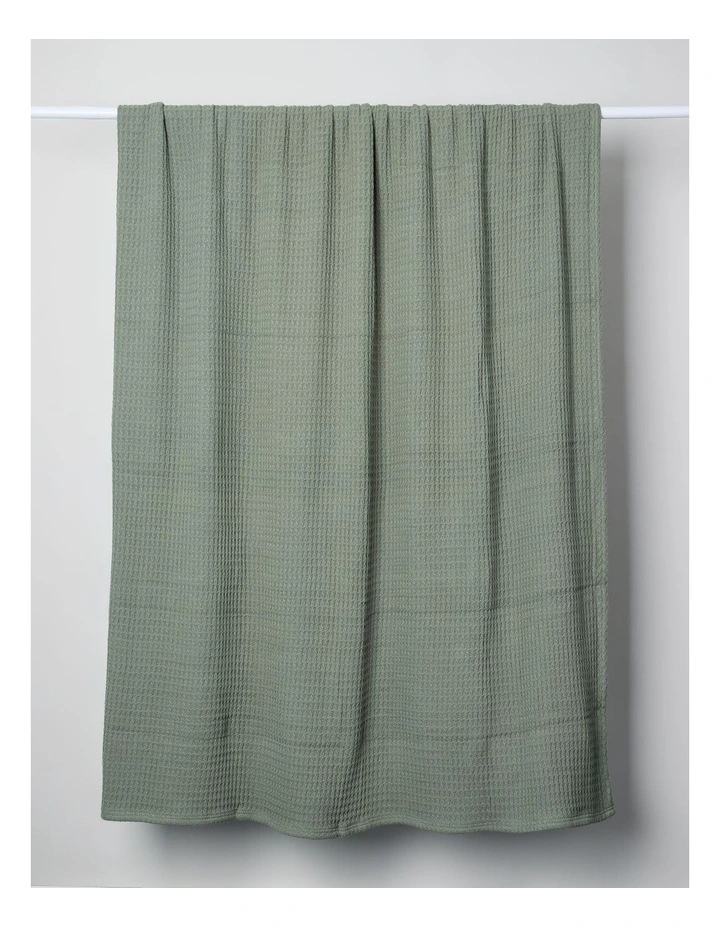 Summer Waffle Blanket in Agave Green image 1