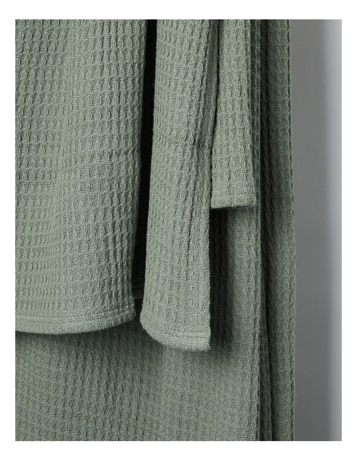 Summer Waffle Blanket in Agave Green image 3