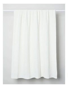 Summer Waffle Blanket in White