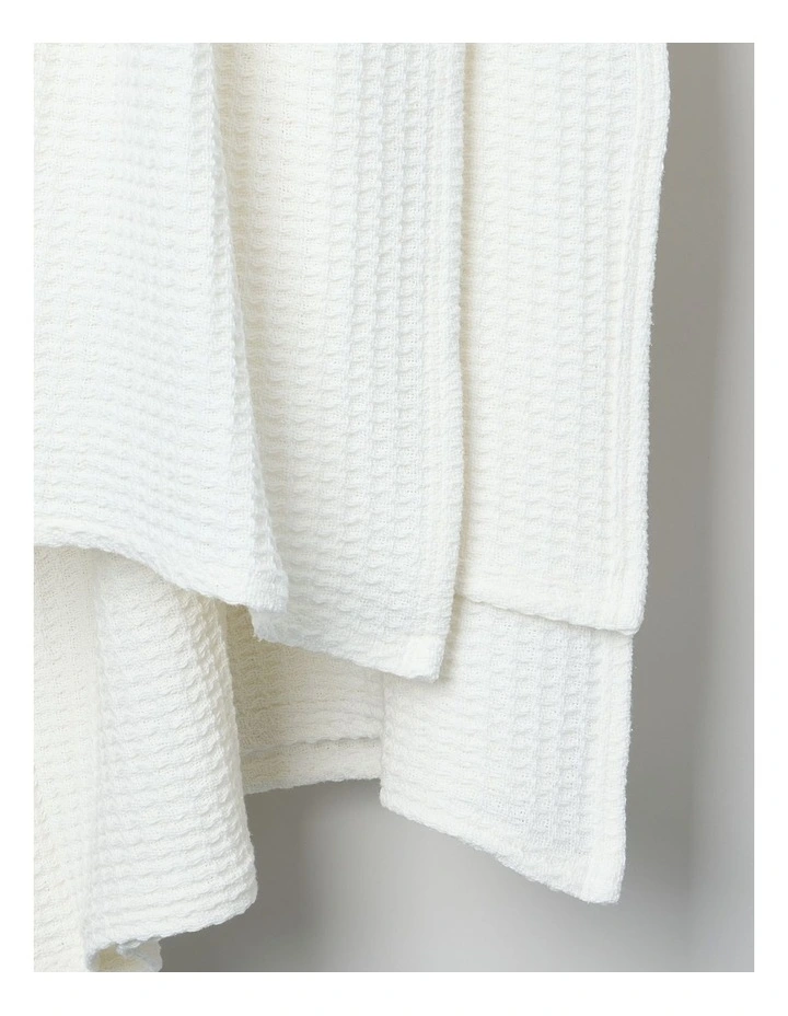 Summer Waffle Blanket in White image 3