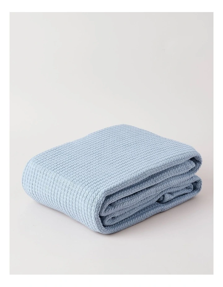 Summer Waffle Blanket in Blue image 3