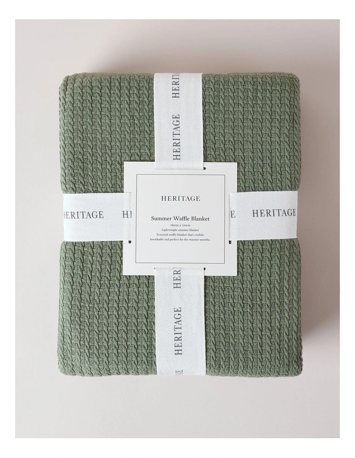 Summer Waffle Blanket in Green image 1