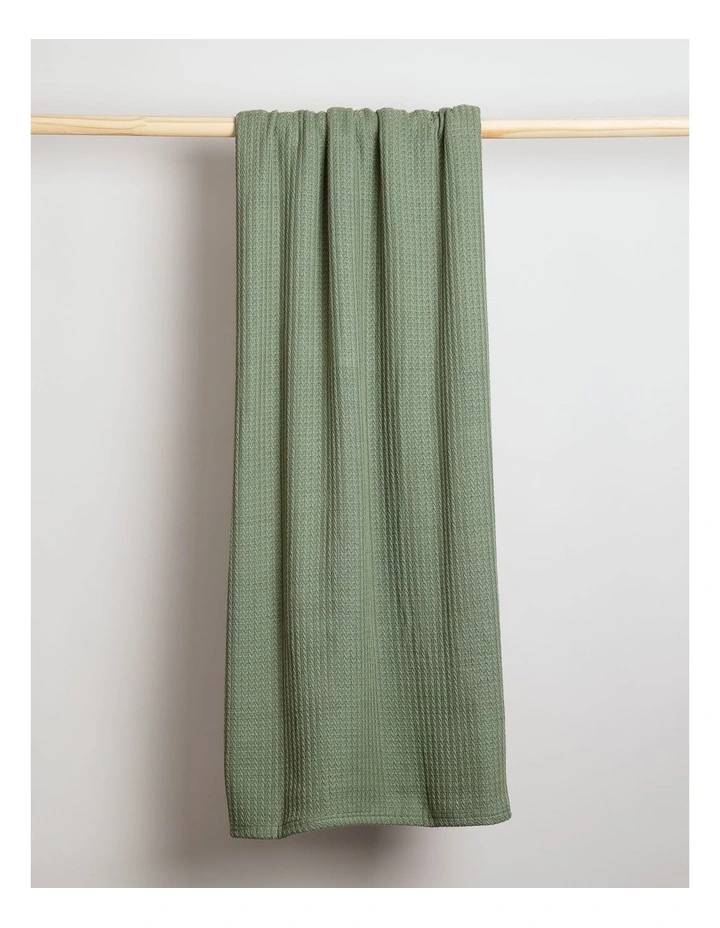 Summer Waffle Blanket in Green image 2