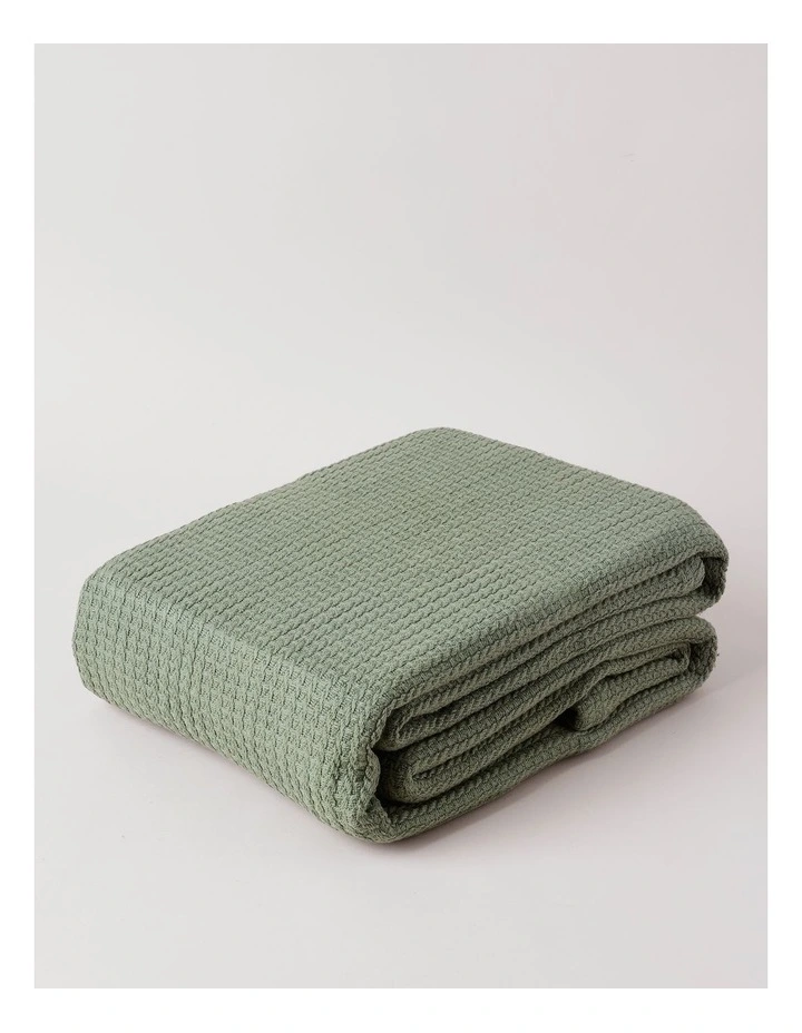 Summer Waffle Blanket in Green image 3