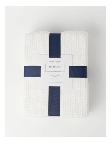 Summer Waffle Blanket in White