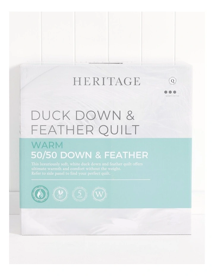 Heritage Duck Down And Feather Quilt In White image 3
