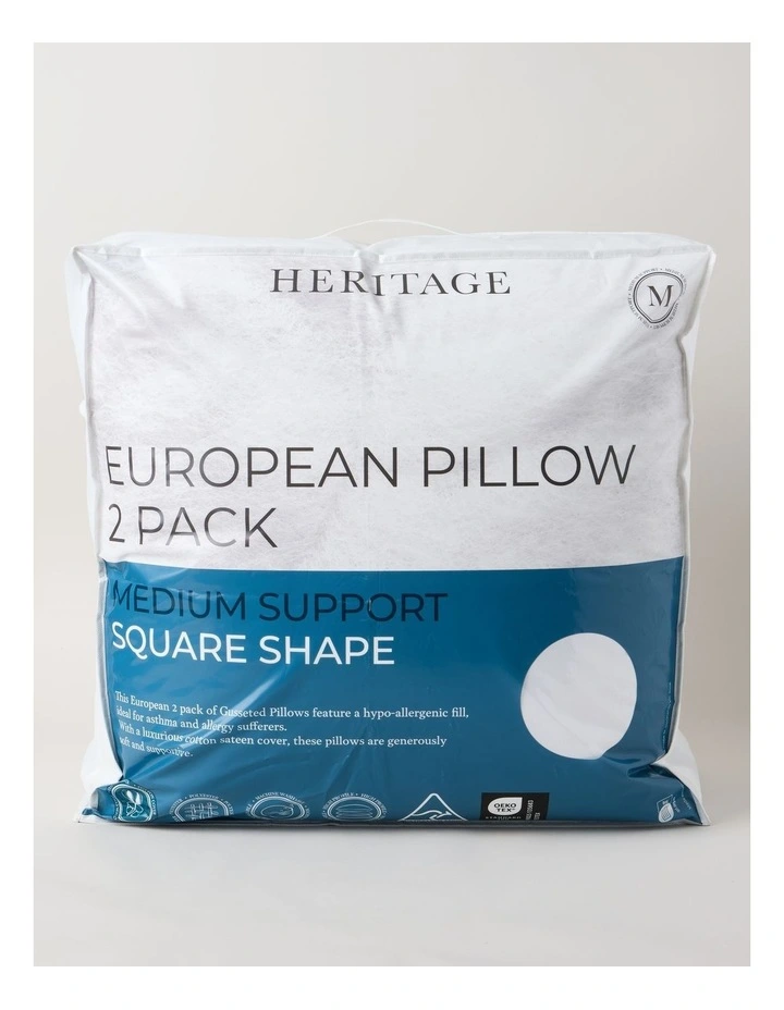 European Gusseted Pillow 2 Pack image 1