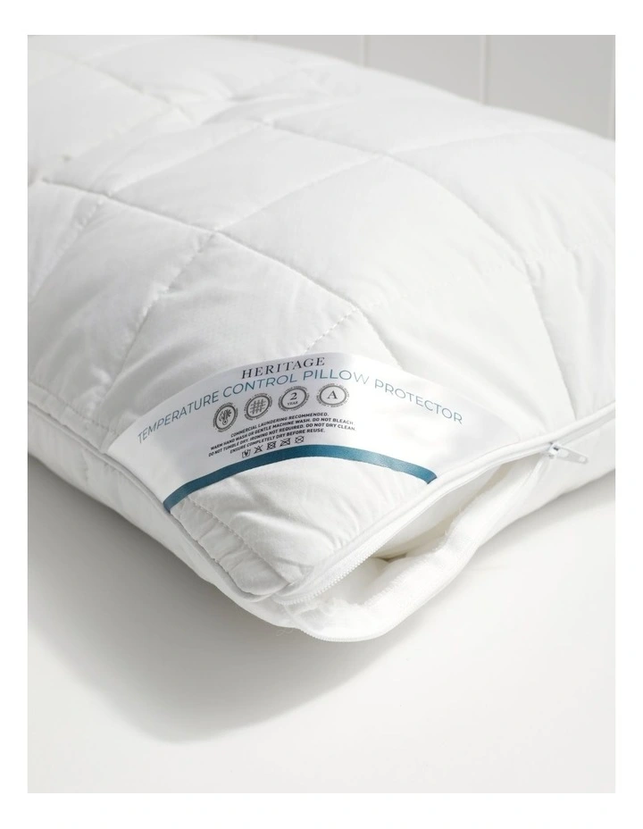 Heritage Temperature Control Pillow Protector In White MYER