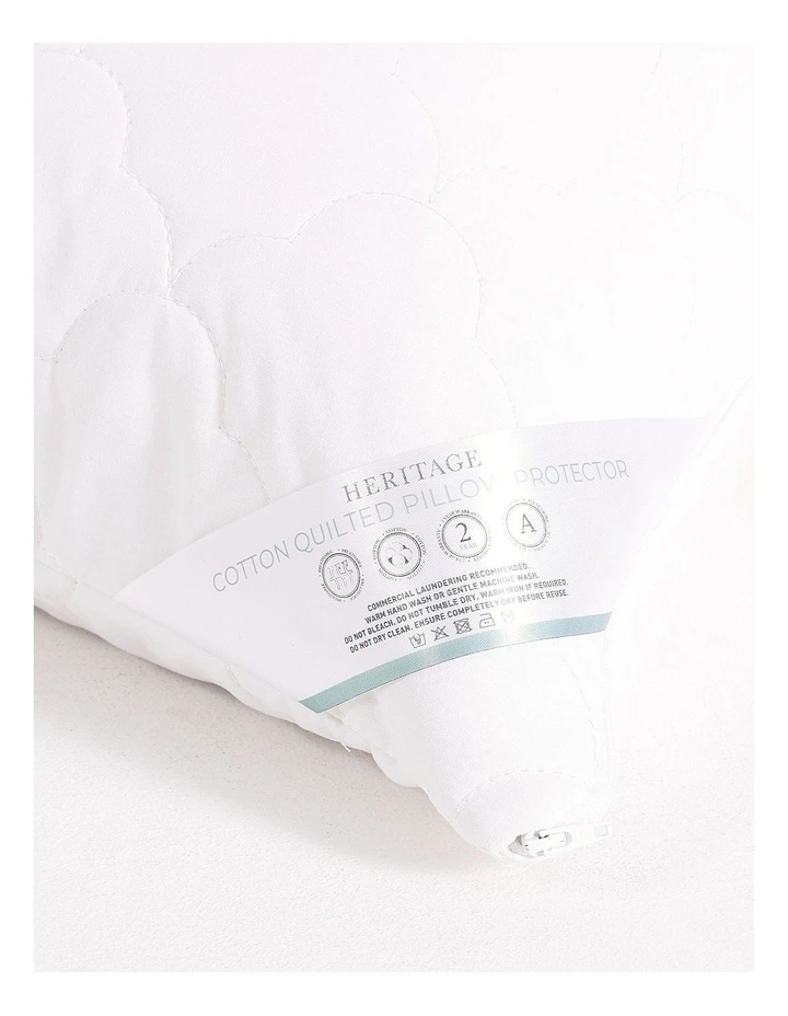 Heritage Australian Cotton Quilted Pillow Protector MYER