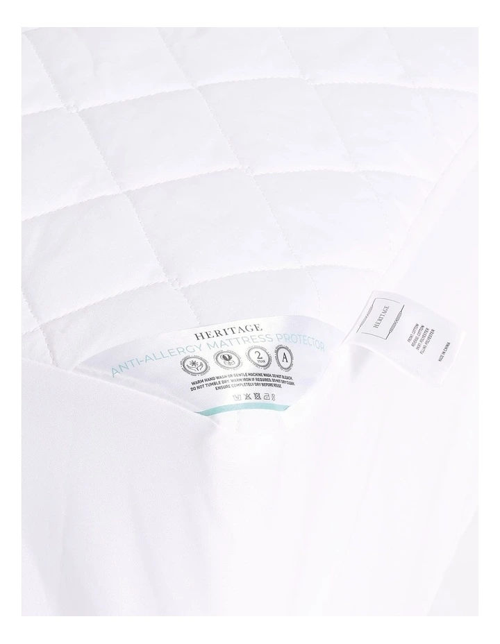 Heritage Allergy Sensitive Mattress Protector in White MYER