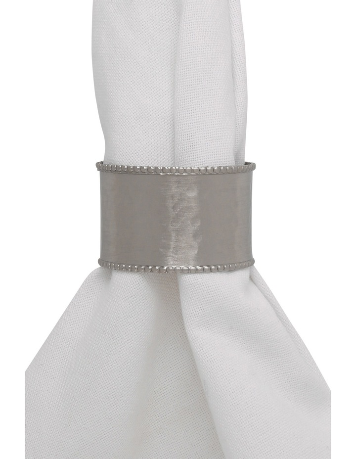 Heritage Classic Bead Silver Metal Napkin Ring Set Of 4 MYER