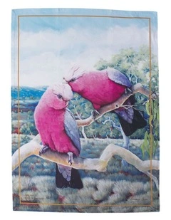 Birds of Australia KC 10yr Anniversary Tea Towel 50x70cm Galah Print
