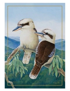Birds of Australia Katherine Castle 10 year Anniversary 50x70cm Tea Towel Kookaburra Print