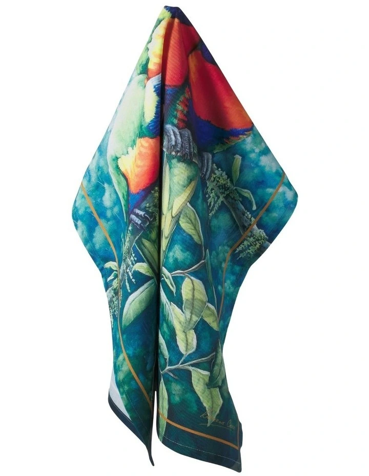 Birds of Australia KC 10yr Anniversary Tea Towel 50x70cm Lorikeet Print image 2