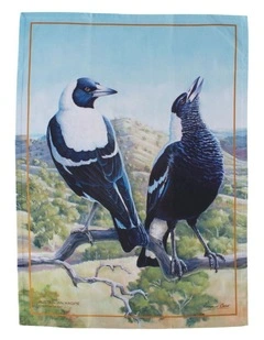 Birds of Australia Katherine Castle Tea Towel 50x70cm Magpie Print