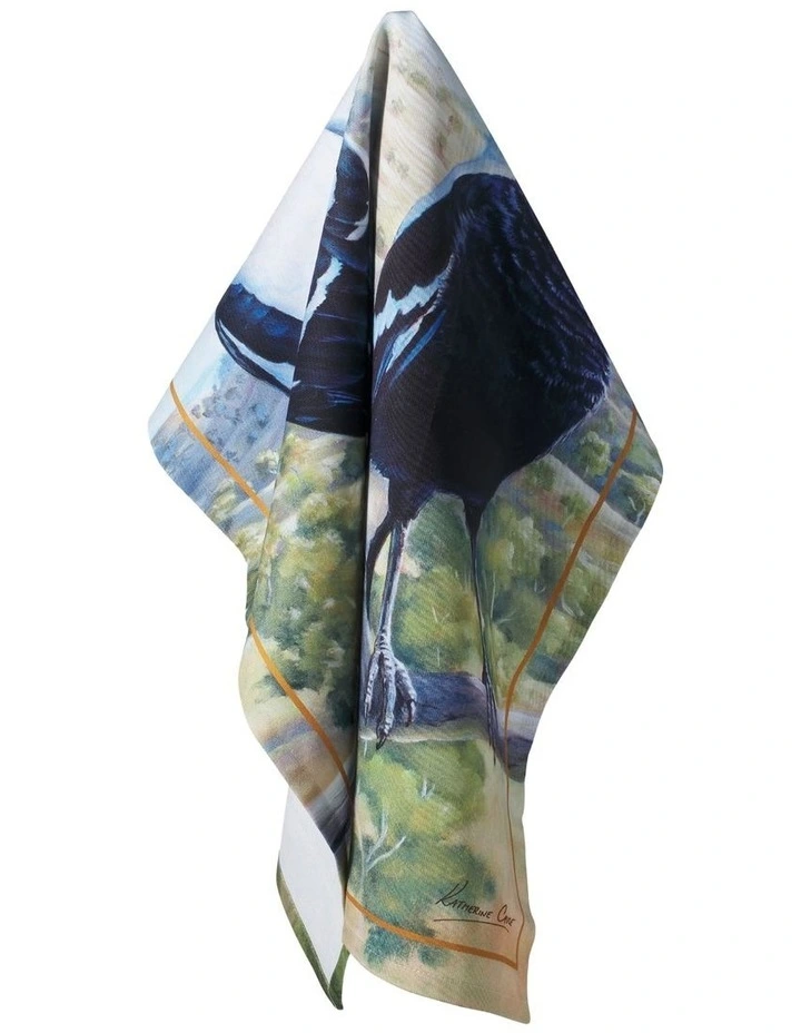 Birds of Australia Katherine Castle Tea Towel 50x70cm Magpie Print image 2