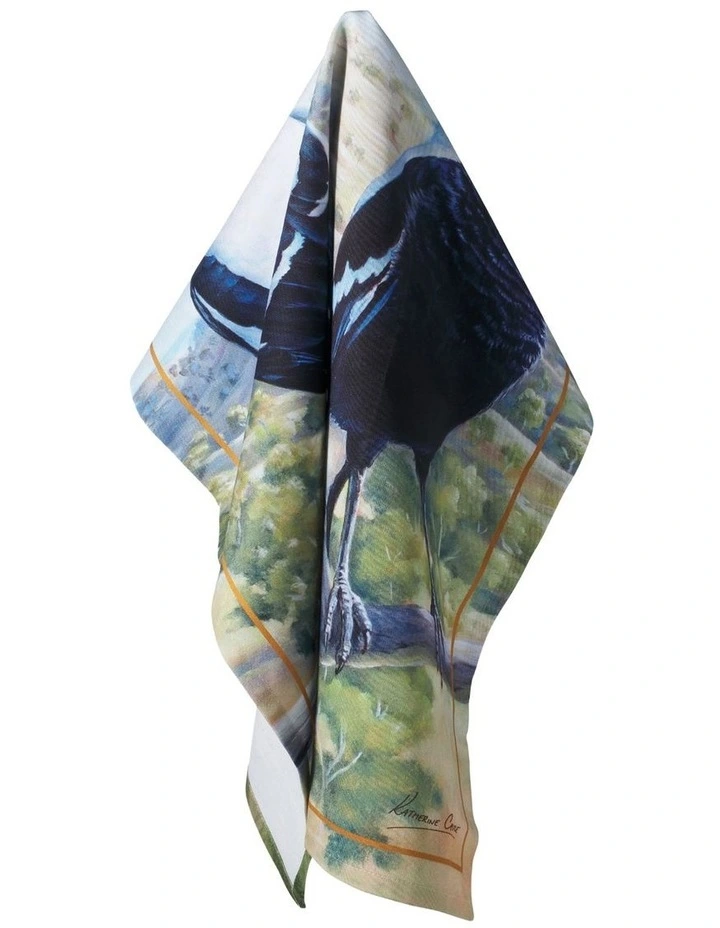 Birds of Australia Katherine Castle Tea Towel 50x70cm Magpie Print image 2
