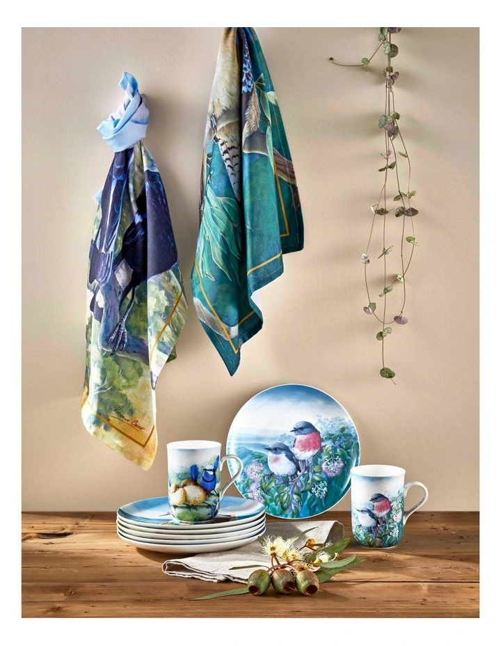 Birds of Australia Katherine Castle Tea Towel 50x70cm Magpie Print image 2