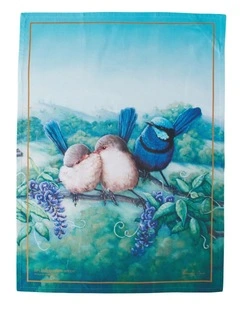 Birds of Australia KC 10yr Anniversary Splendid Tea Towel 50x70cm Fairy Wren Print