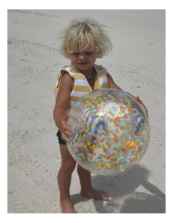 3D Inflatable Beach Ball Sammy the Seagull Blue Stripe image 2